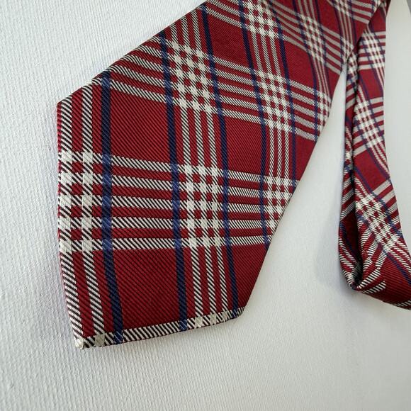 Ralph Lauren Red Plaid Silk Tie Holiday Tartan Made in USA 90s Vintage - Picture 14 of 15